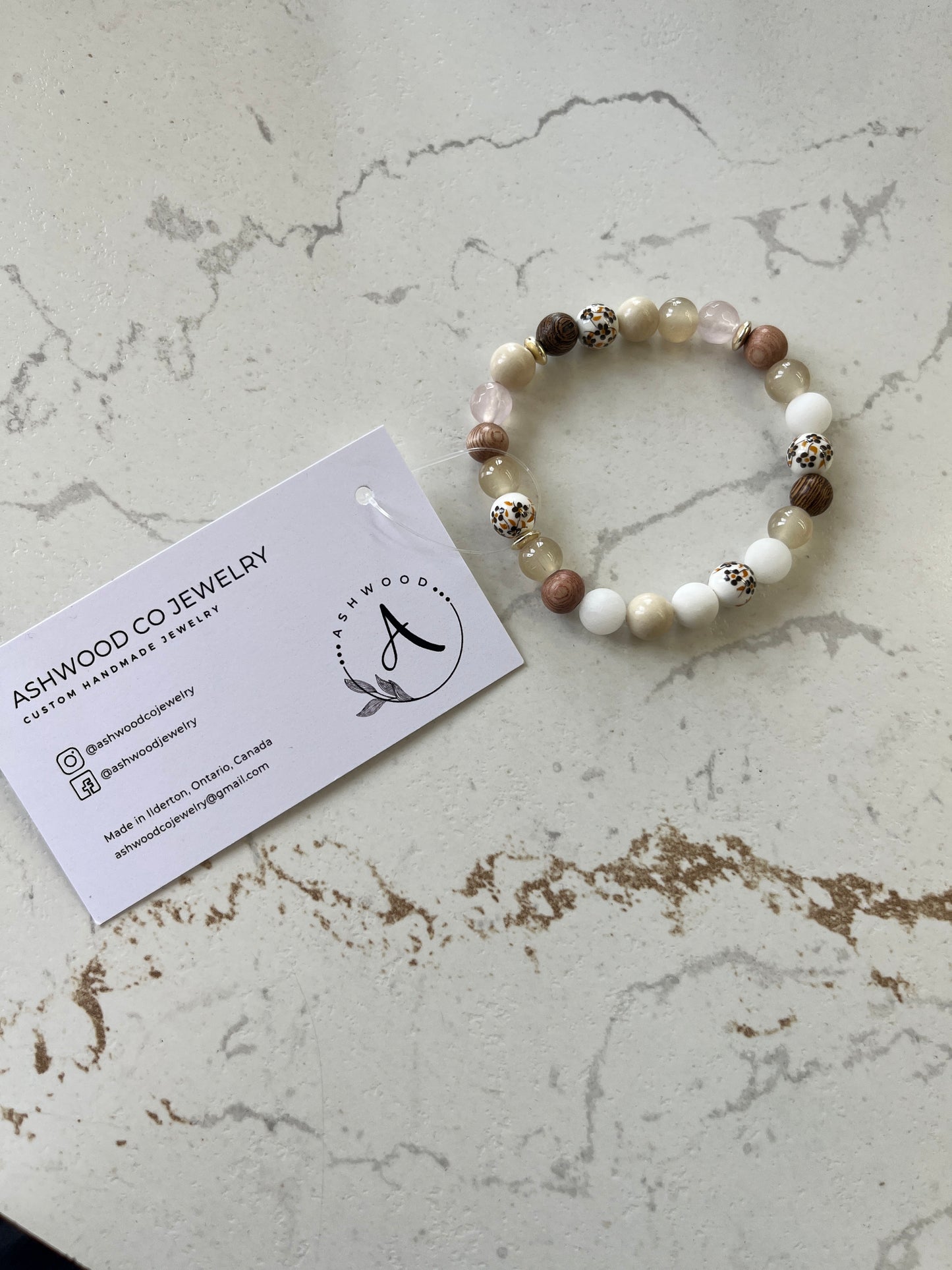 ASHWOOD JEWELRY ~ Wooden/Floral/Pearl Single Pack Bracelets