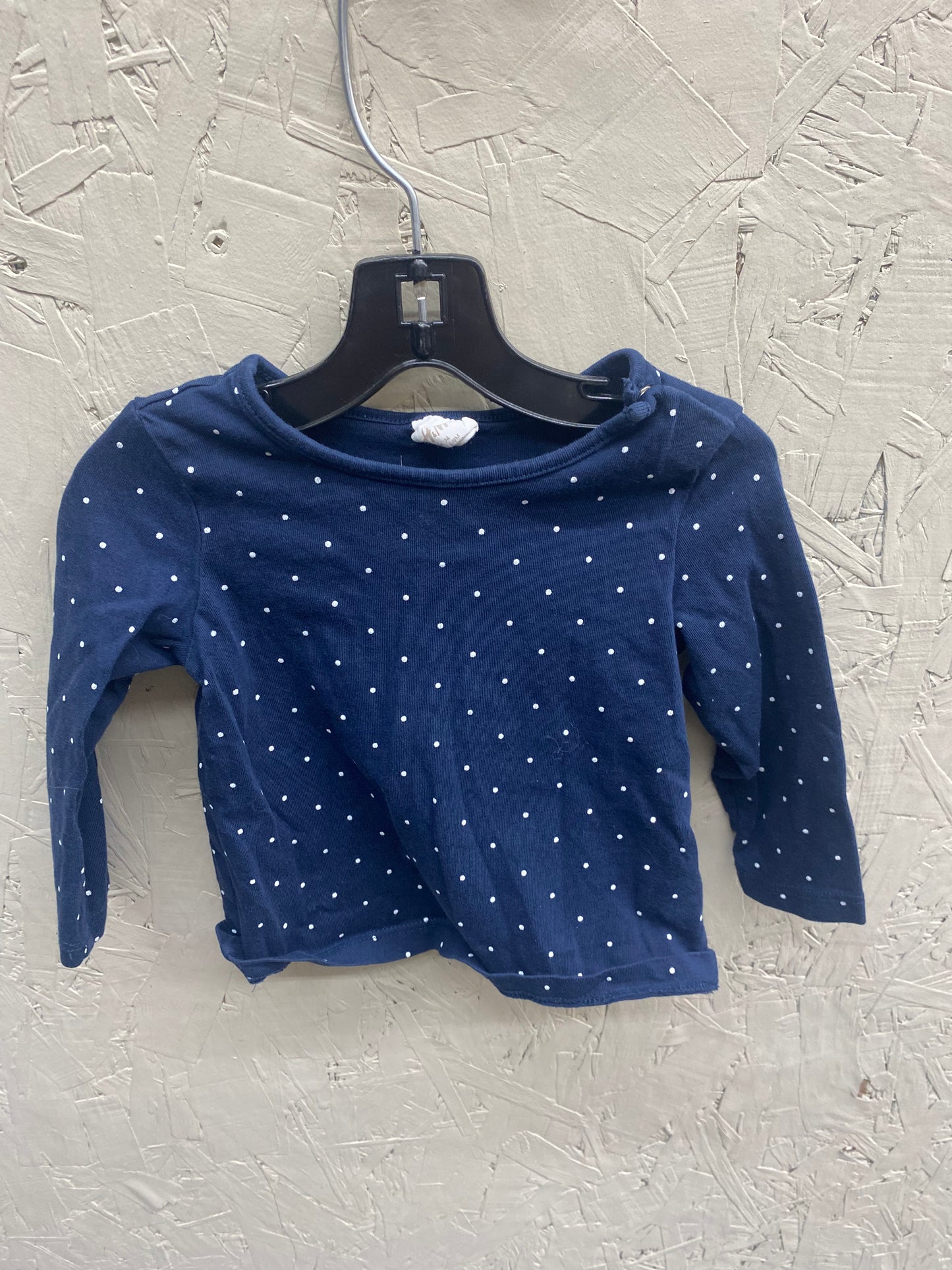 EUC H&M 6-9m navy LS shirt
