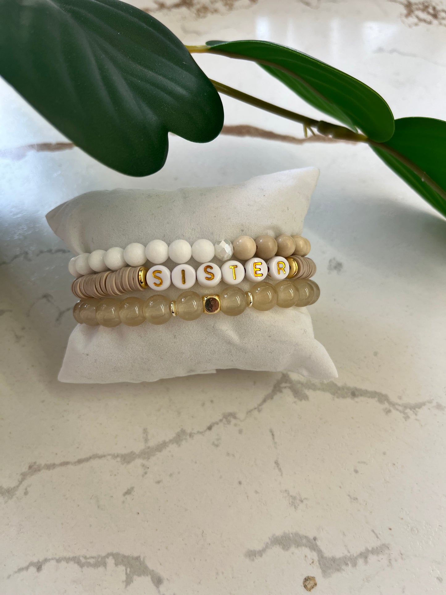 ASHWOOD JEWELRY ~ Beige & White 3 Pack Bracelet Set