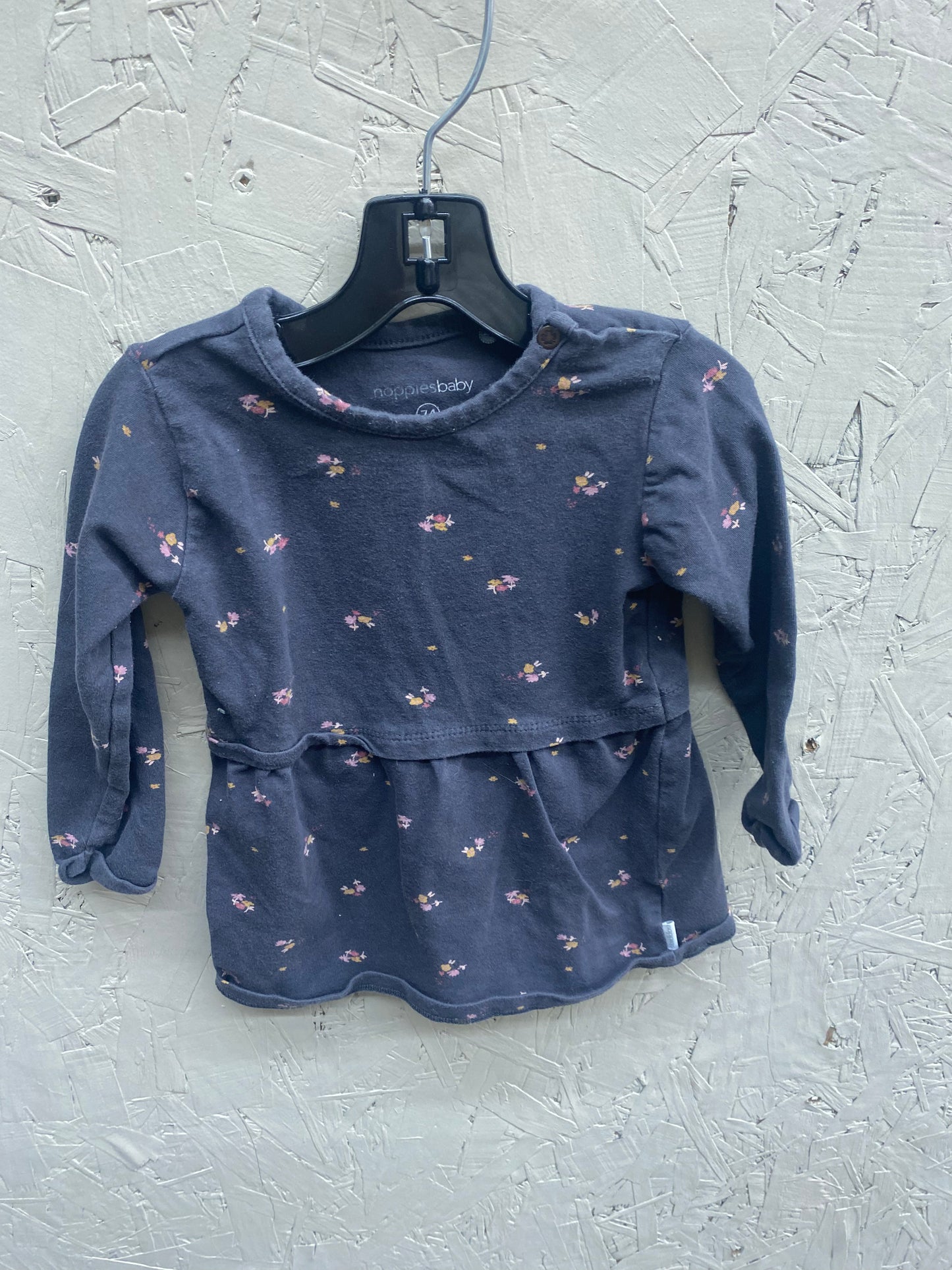 EUC Noppies 6-9m dark grey LS dress