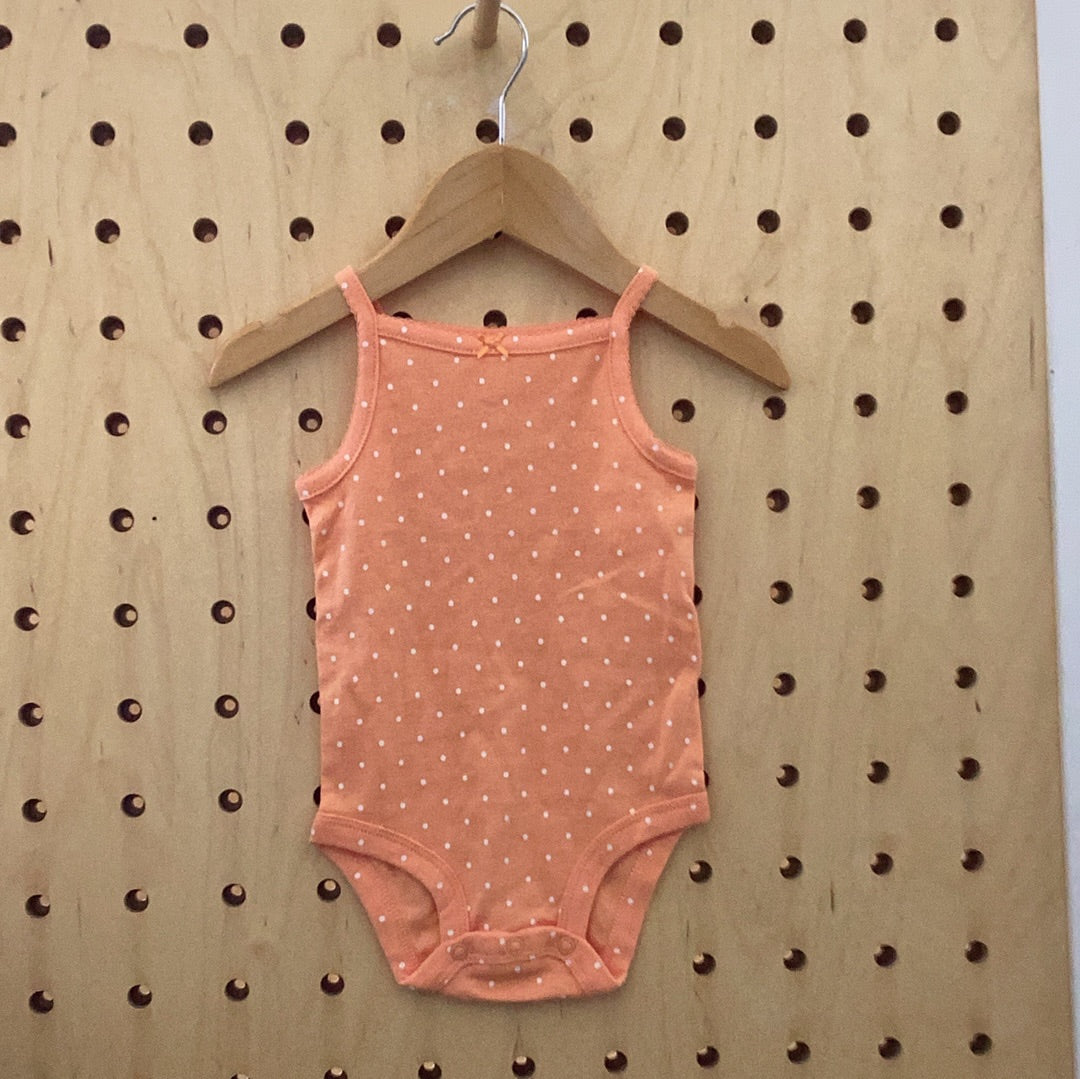 EUC Carters sleeveless 6M orange onesie