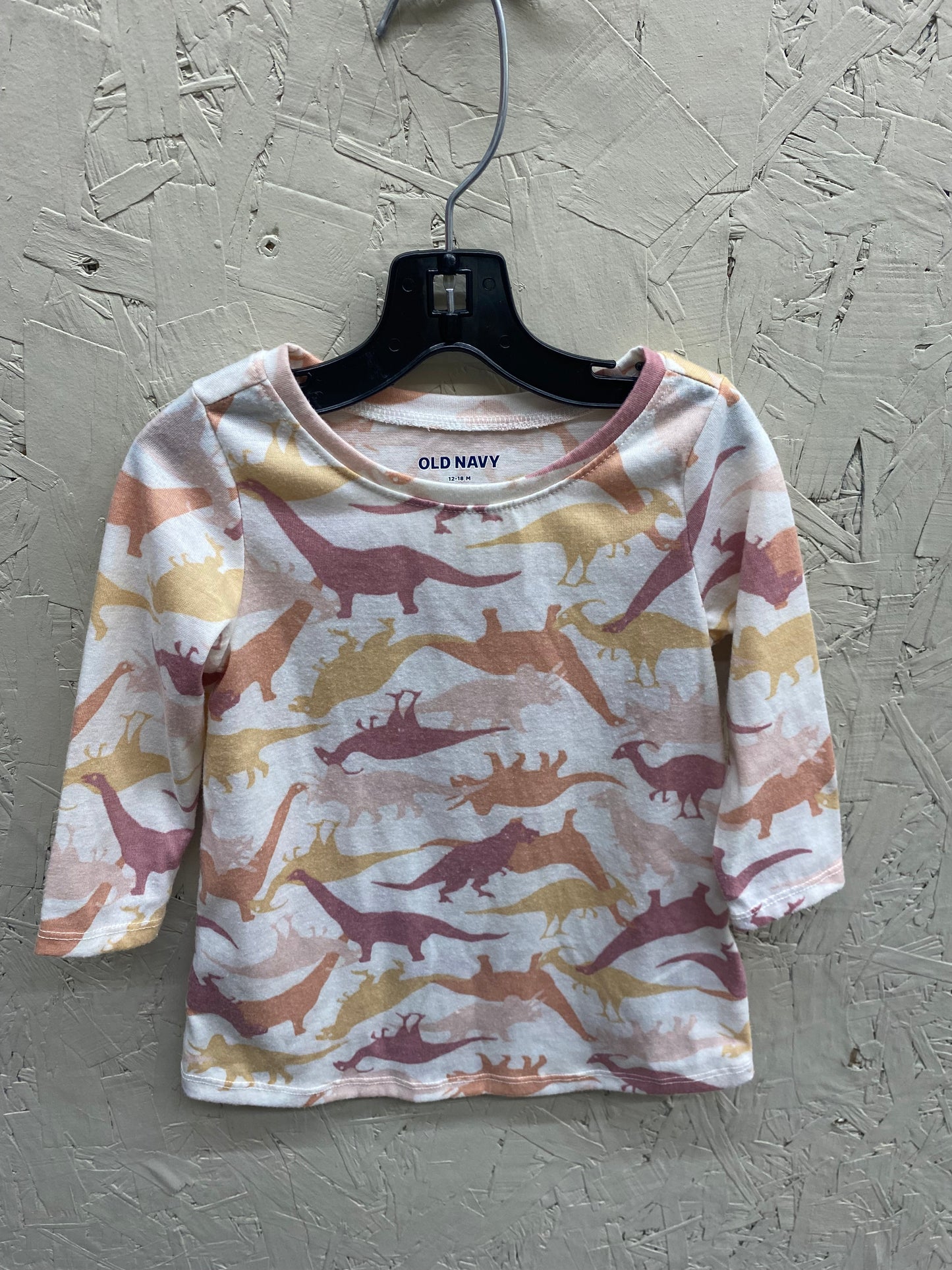EUC Old Navy 12-18m LS dinosaur dress
