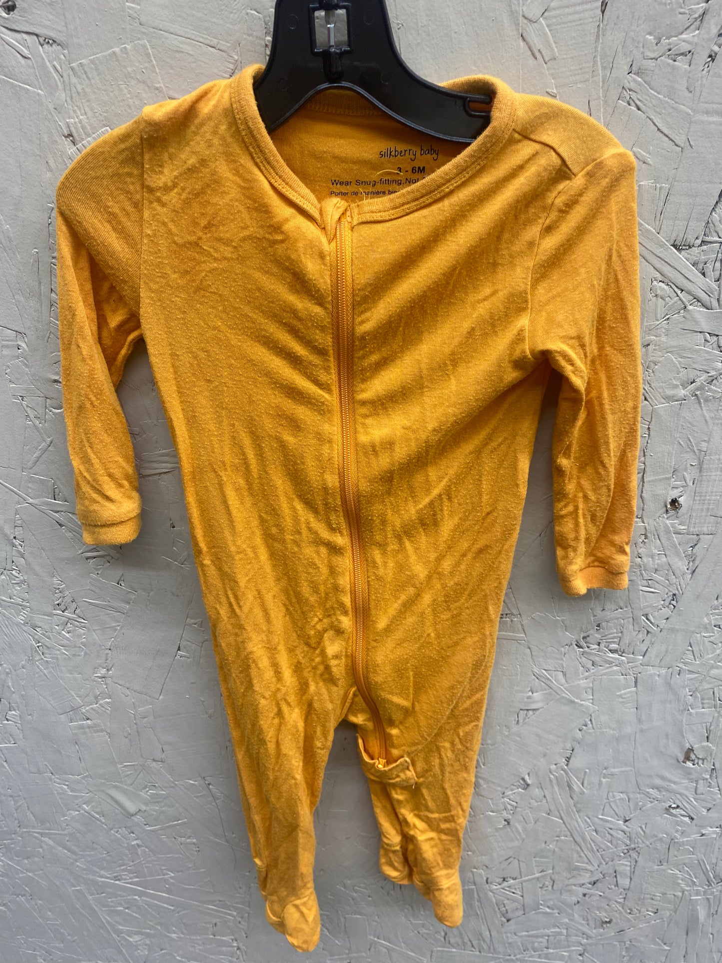 EUC Silkberry 3-6M LS sleeper yellow