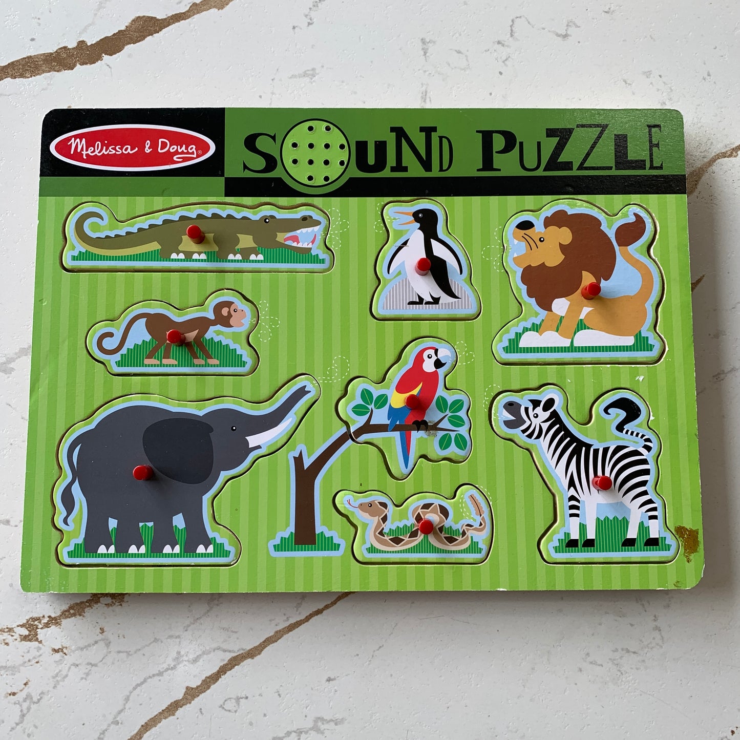 EUC Melissa & Doug Wood Safari Sound Puzzle