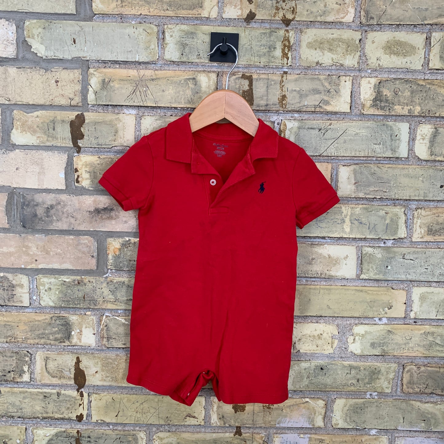 EUC Ralph Lauren Red Polo SS Short Romper