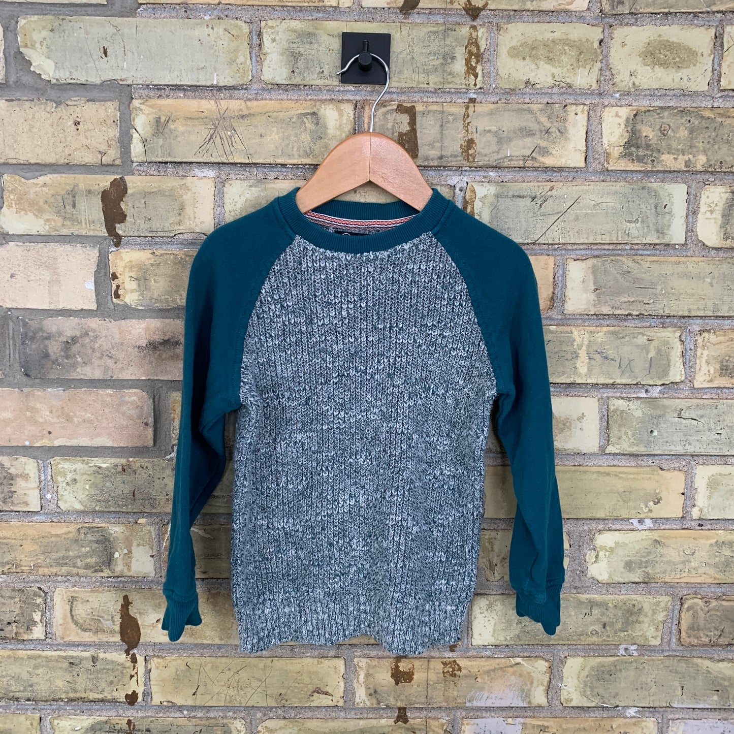 EUC Art Class XS(4-5) Teal Knit & Fleece Sweater