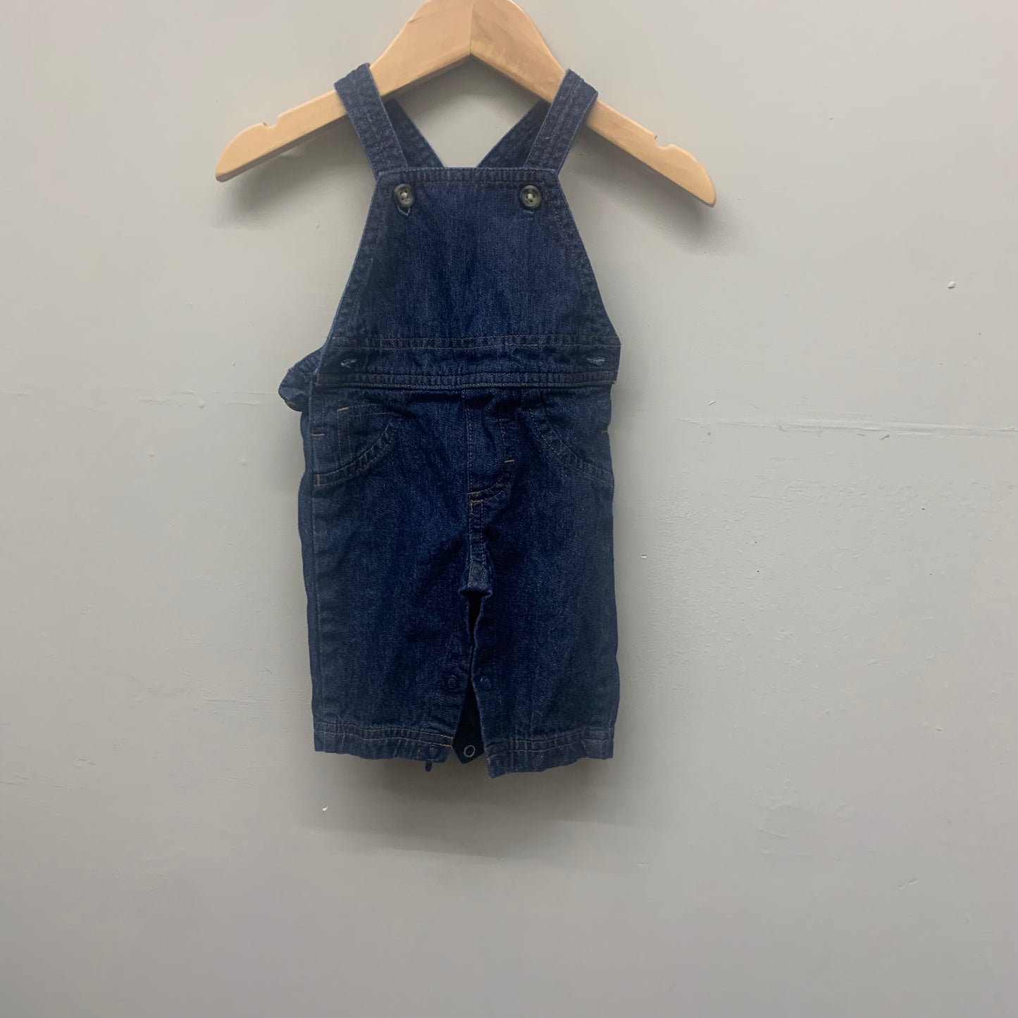 EUC carters 0-3m black denim overalls