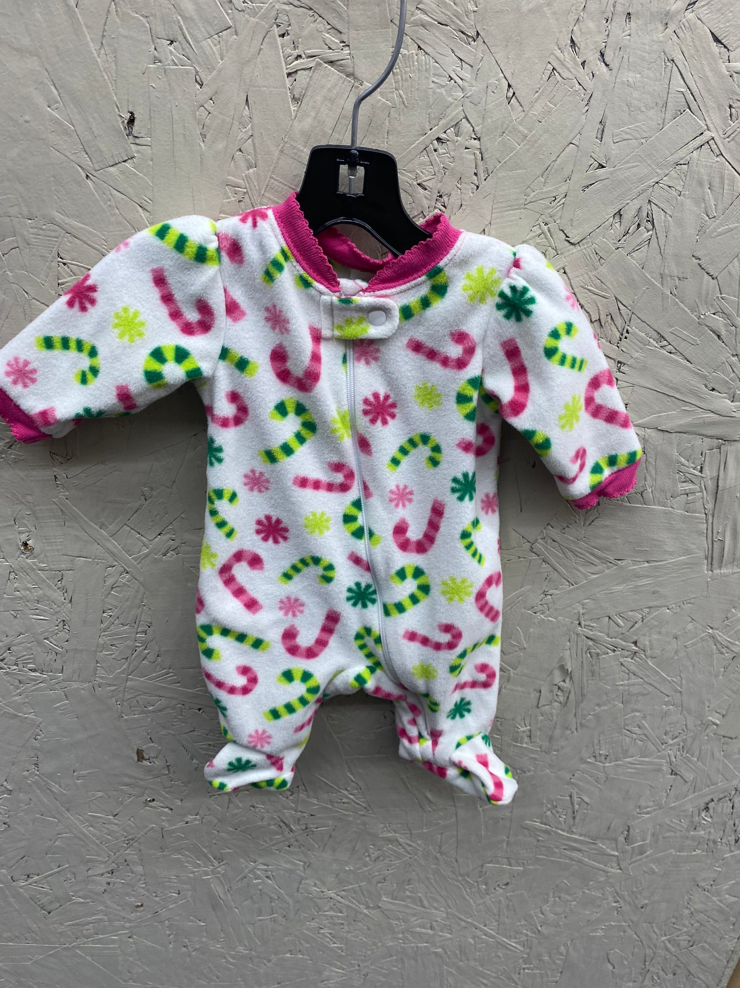 GUC carters NB white sleeper W candy canes