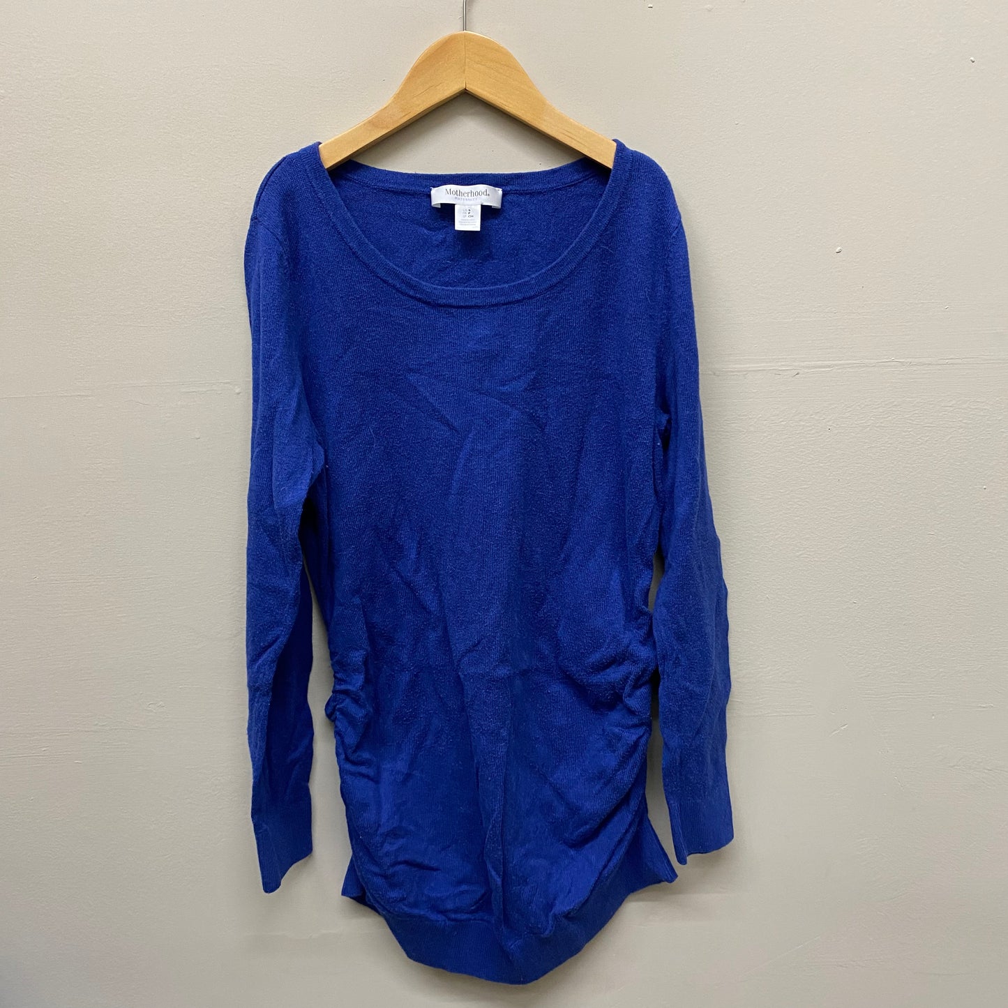EUC Motherhood Maternity size small blue LS shirt
