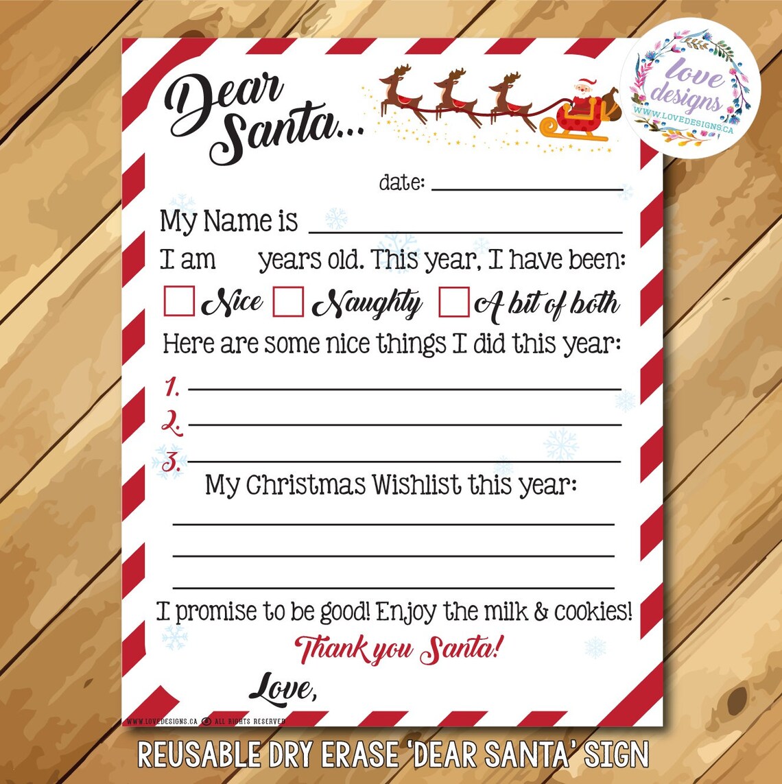 Reusable Christmas Wishlist