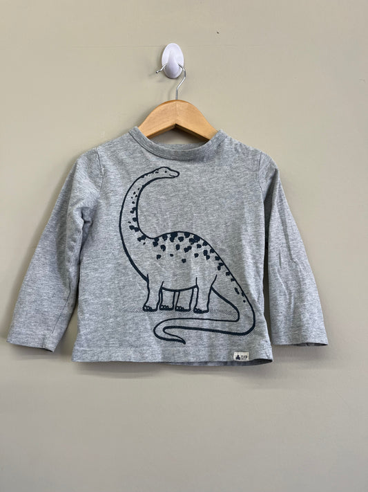 EUC Gap 2Y Grey Dinosaur LS T-Shirt