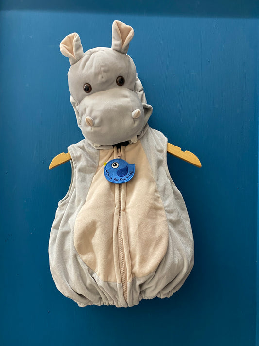 EUC Human Society 3-6M Grey Hippo Costume