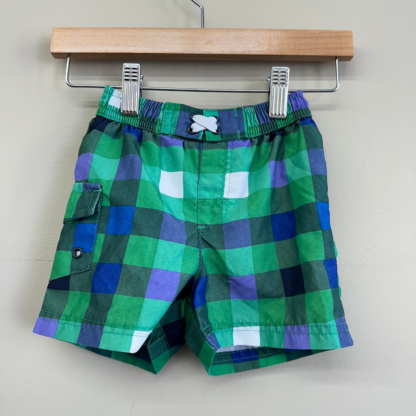 EUC George 12M Green Pixel Swim Shorts