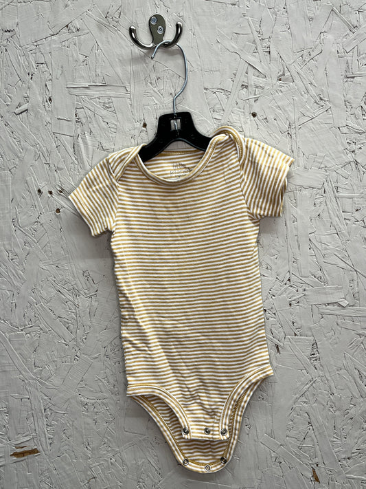 EUC Carters 12m Gold Stripe T-shirt Onesie