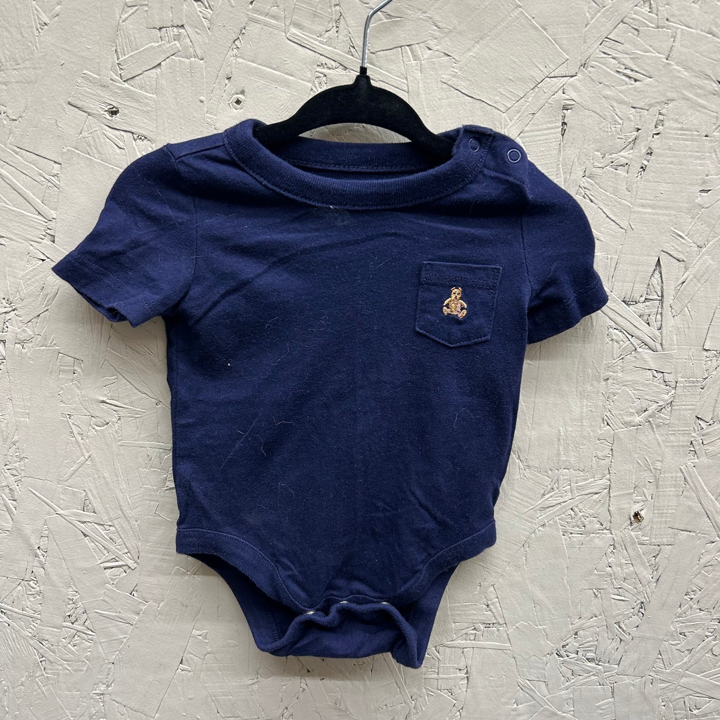 EUC Gap 0-3M Navy Bear Pocket SS T-Shirt Onesie