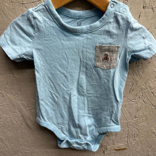 EUC Gap 12-18M Blue SS Onesie