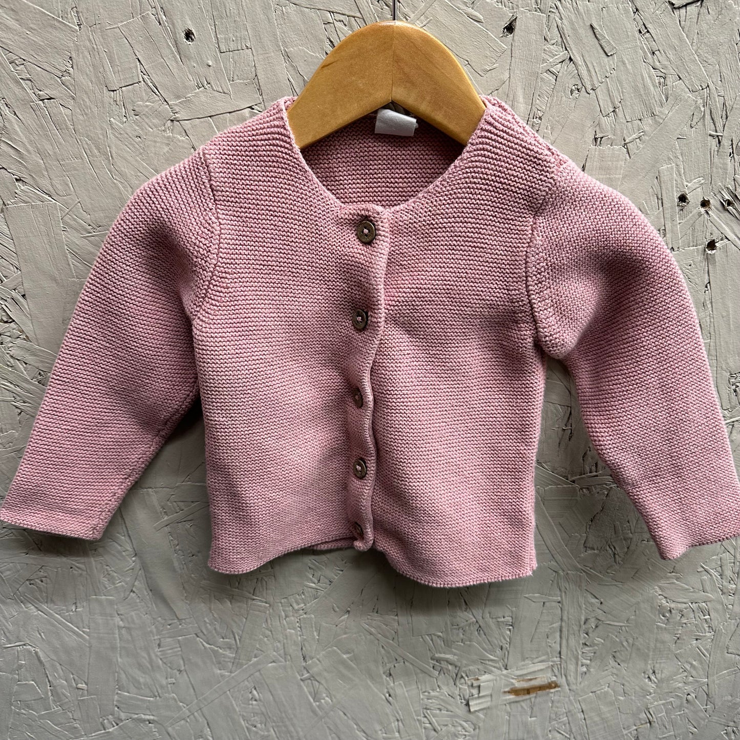 EUC H&M 12-18M Pink Button up Knitted Sweater