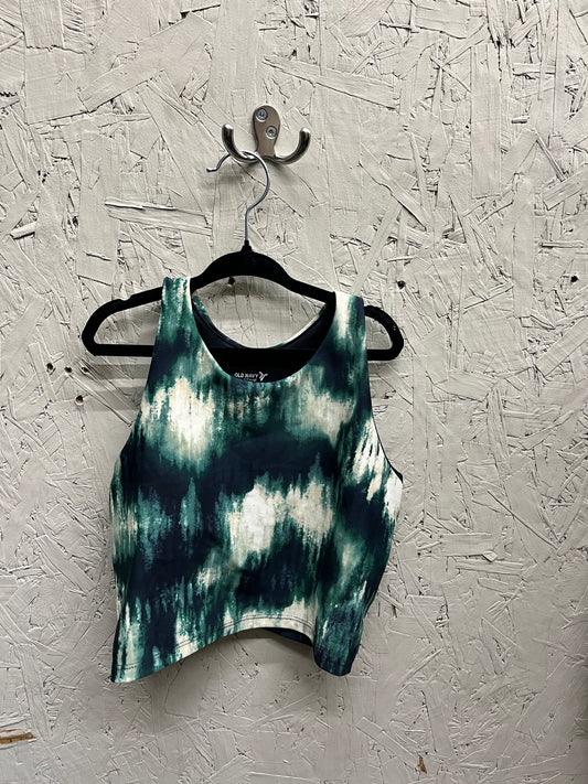 EUC Old Navy L(10-12Y) Black/Green Tank-top & Leggings