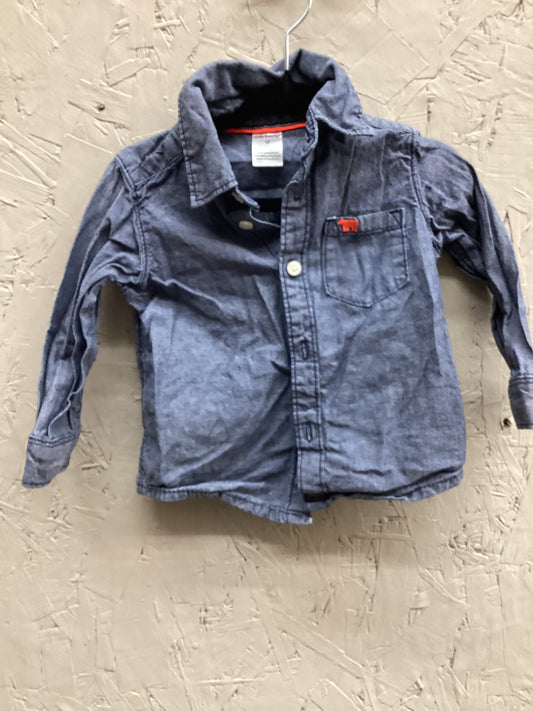 EUC Carters 9M Blue LS Button Up