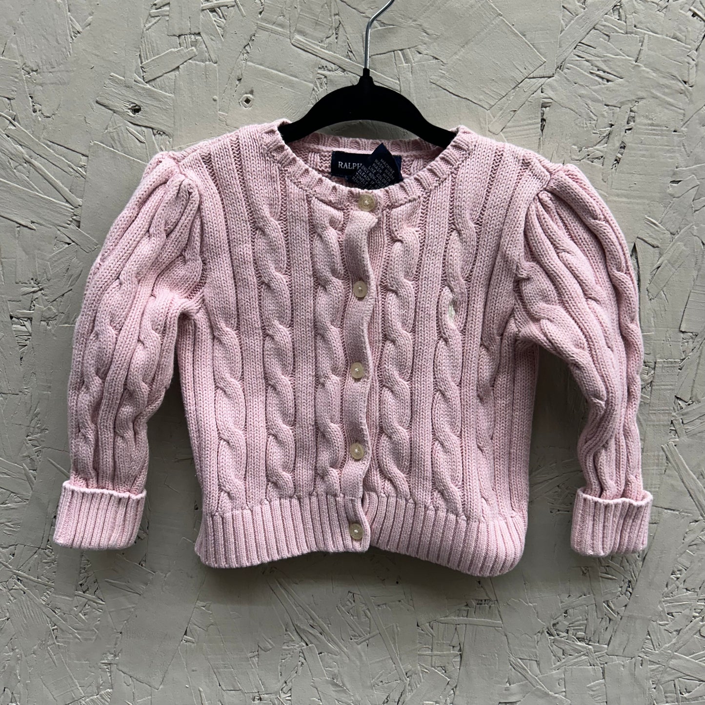 EUC Ralph Lauren 12M Pink Cable Knit Cardigan