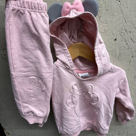 EUC Disney 12M Pink Minnie Mouse 2 Pc Jogging Set