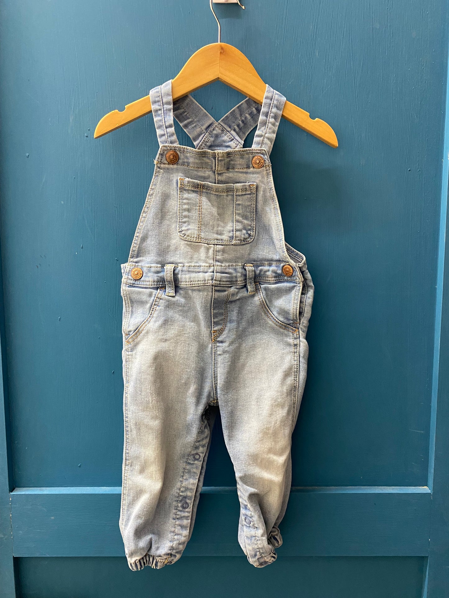 EUC H&M 9-12m Denim Overalls