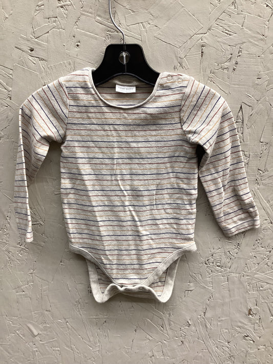 EUC Next Baby 9-12m Cream LS Striped Onesie