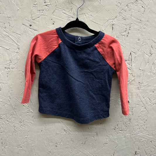 EUC George 6-12M Navy/Orange LS T-Shirt