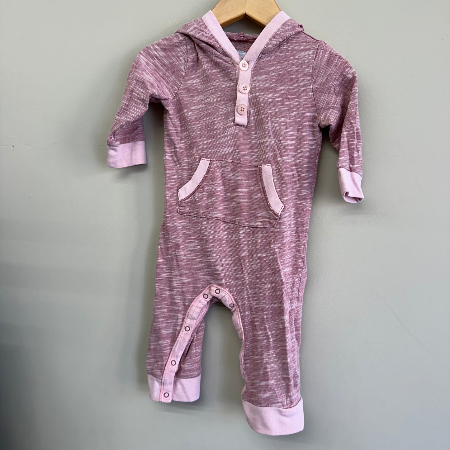 EUC Old Navy 6-12M Pink Long Romper