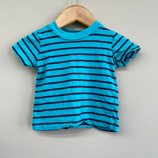 EUC Carters 6M Teal & Navy Stripe SS T-Shirt