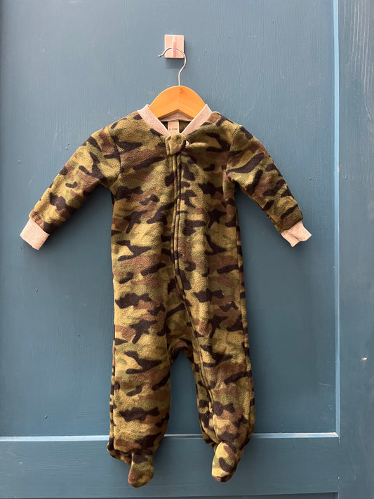 EUC George 6-12M Army Camo Fleece Zip Sleeper