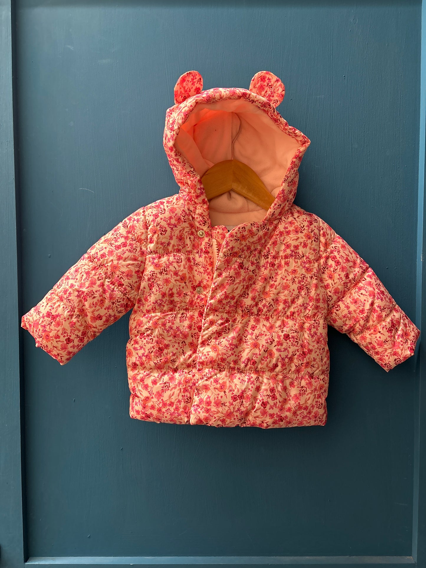 EUC Old Navy 6-12m Pink Floral Fall/Winter Jacket