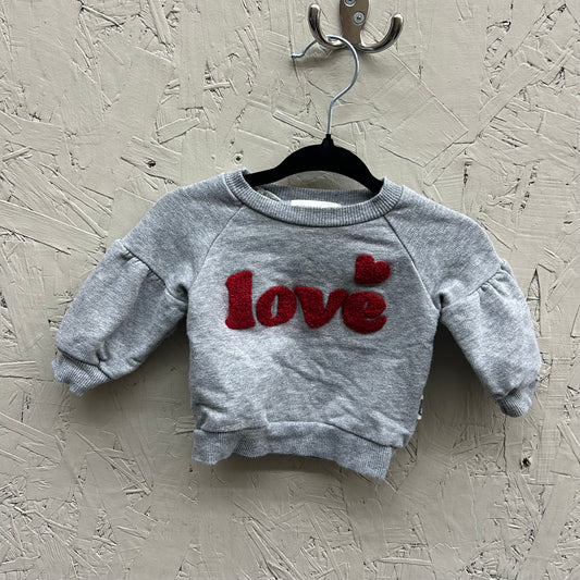 EUC Rabbit + Bear 3M Grey “Love” Sweatshirt