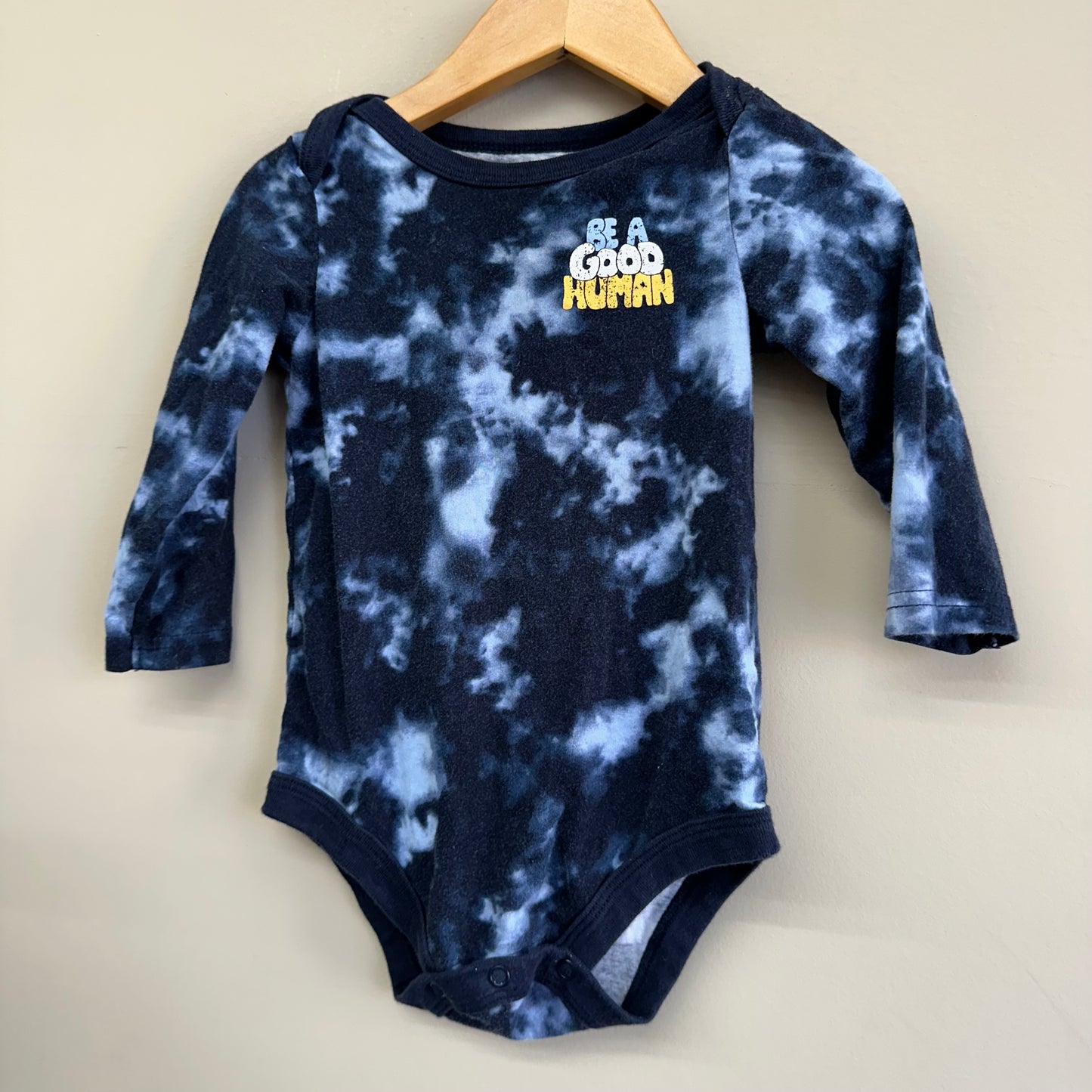 EUC George 18-24M Navy LS “Good Human” T-Shirt Onesie