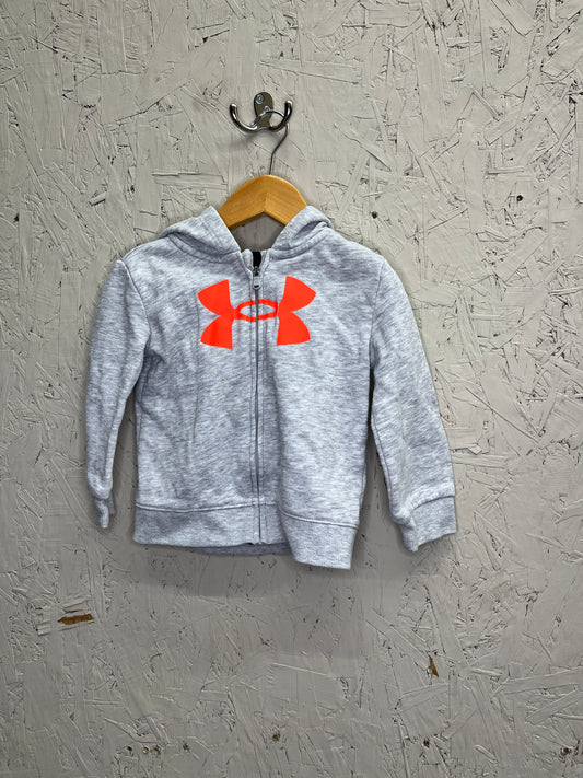 EUC Under Armor 2T Grey Zipfront Hoodie