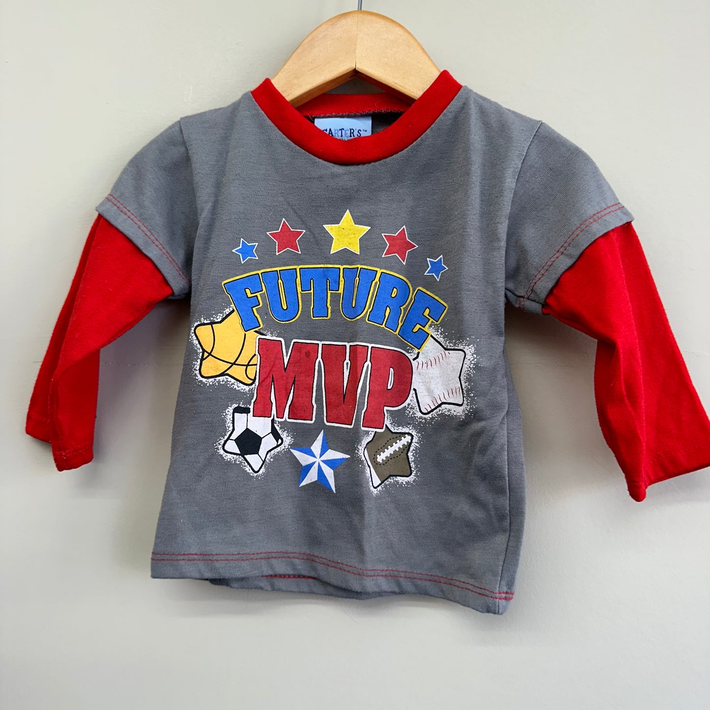 GUC Carters 12M Grey “Future MVP” LS T-Shirt