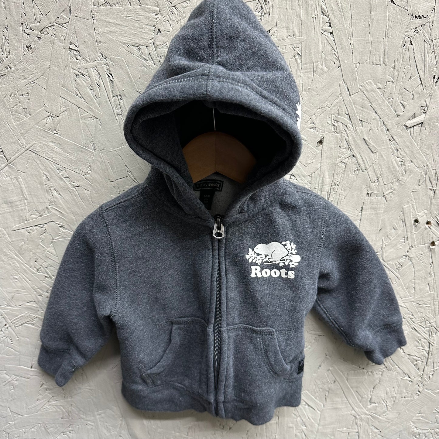 EUC Roots 6-12M Grey Zip Hoodie