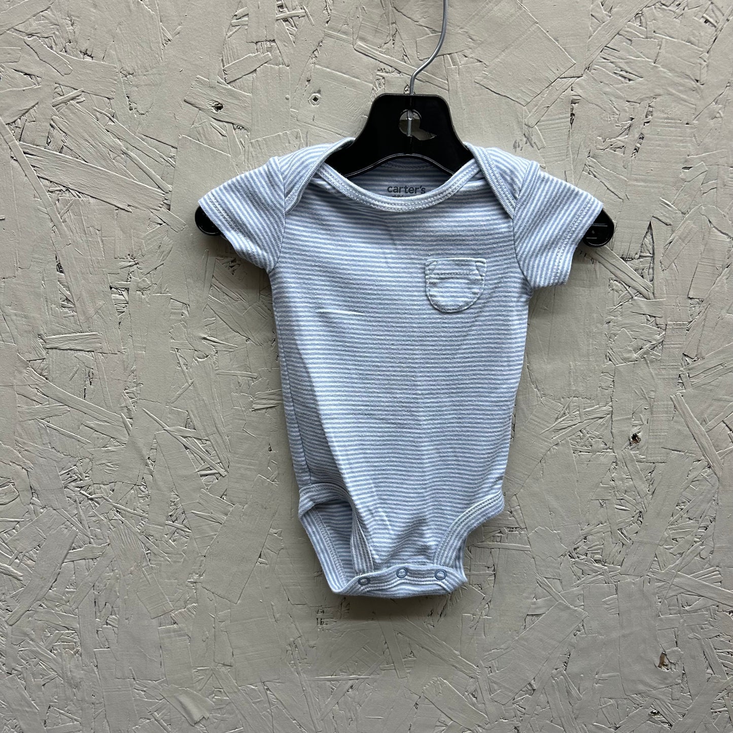 EUC Carters 0-3M Blue/White Striped SS Oneise