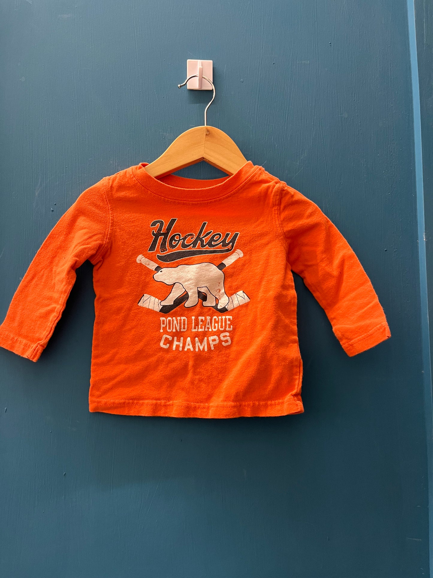 EUC Gap 6-12M Orange Hockey LS Shirt