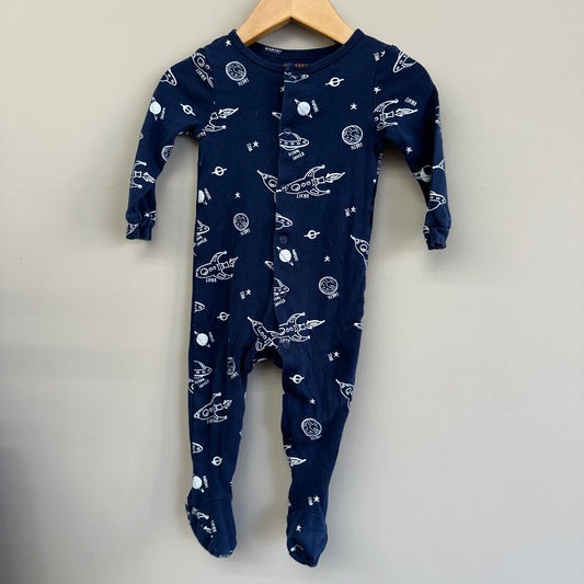 EUC Joe Fresh 6-12M Navy Space Button Front Sleeper