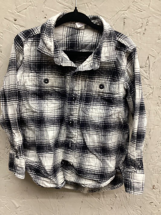 EUC Gap 4T Blue Plaid Button Up LS Shirt