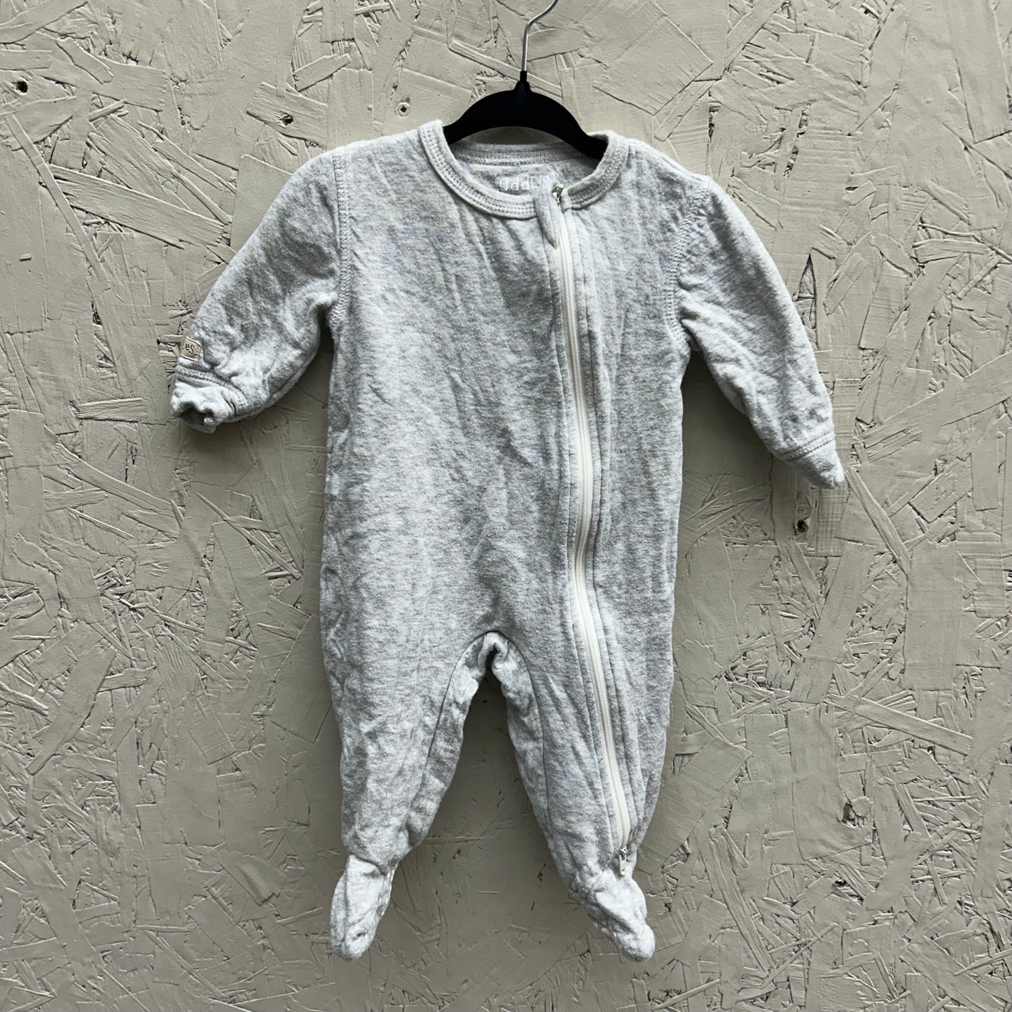 EUC Juddlies 0-3M Grey Zipper Sleeper