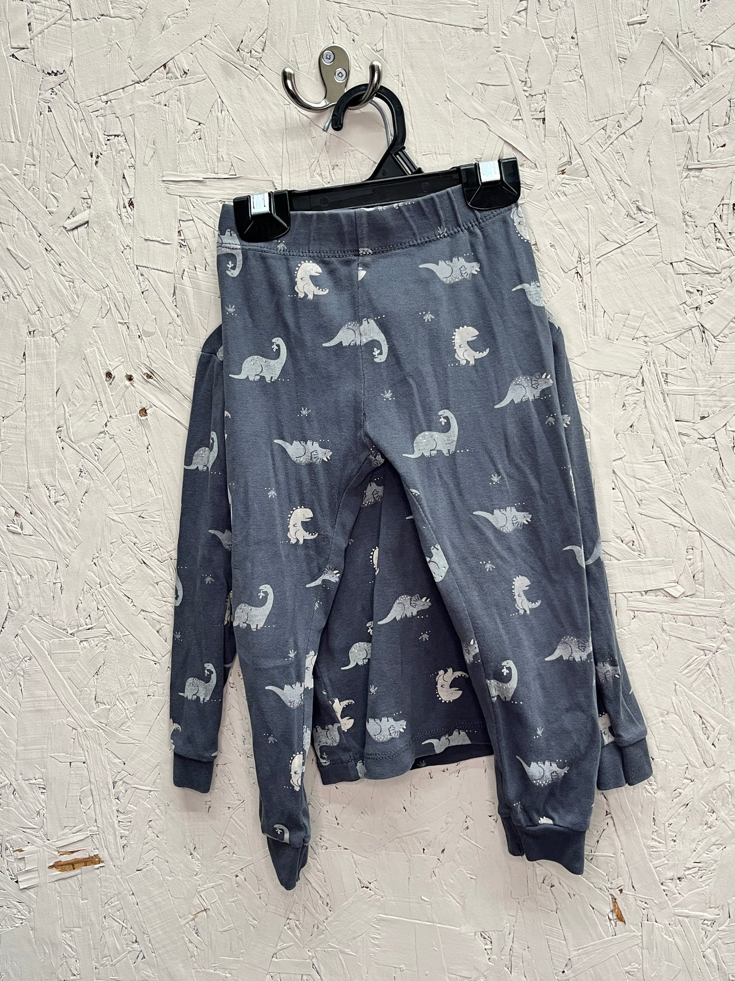 EUC Petit Lem 3yr Grey Dino 2Pc PJ Set