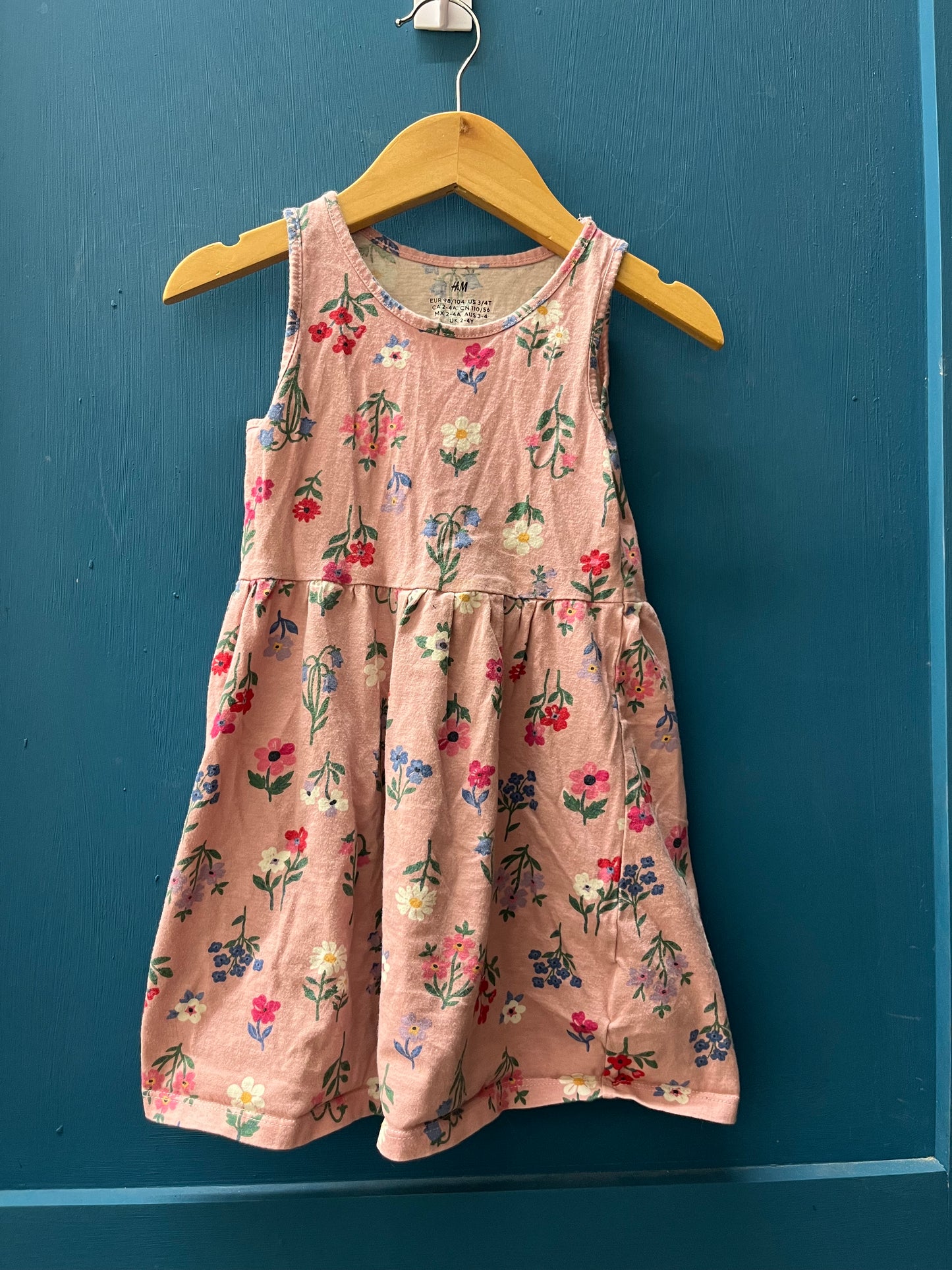 GUC H&M 2-4Y Pink Floral Sleeveless Dress