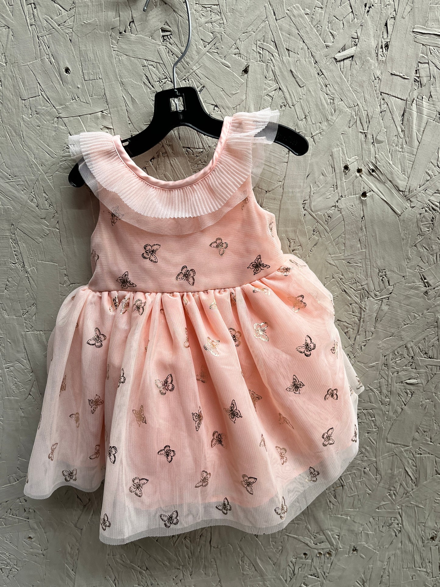 EUC George 6-12M Peach Tulle/Gold Butterfly Dress