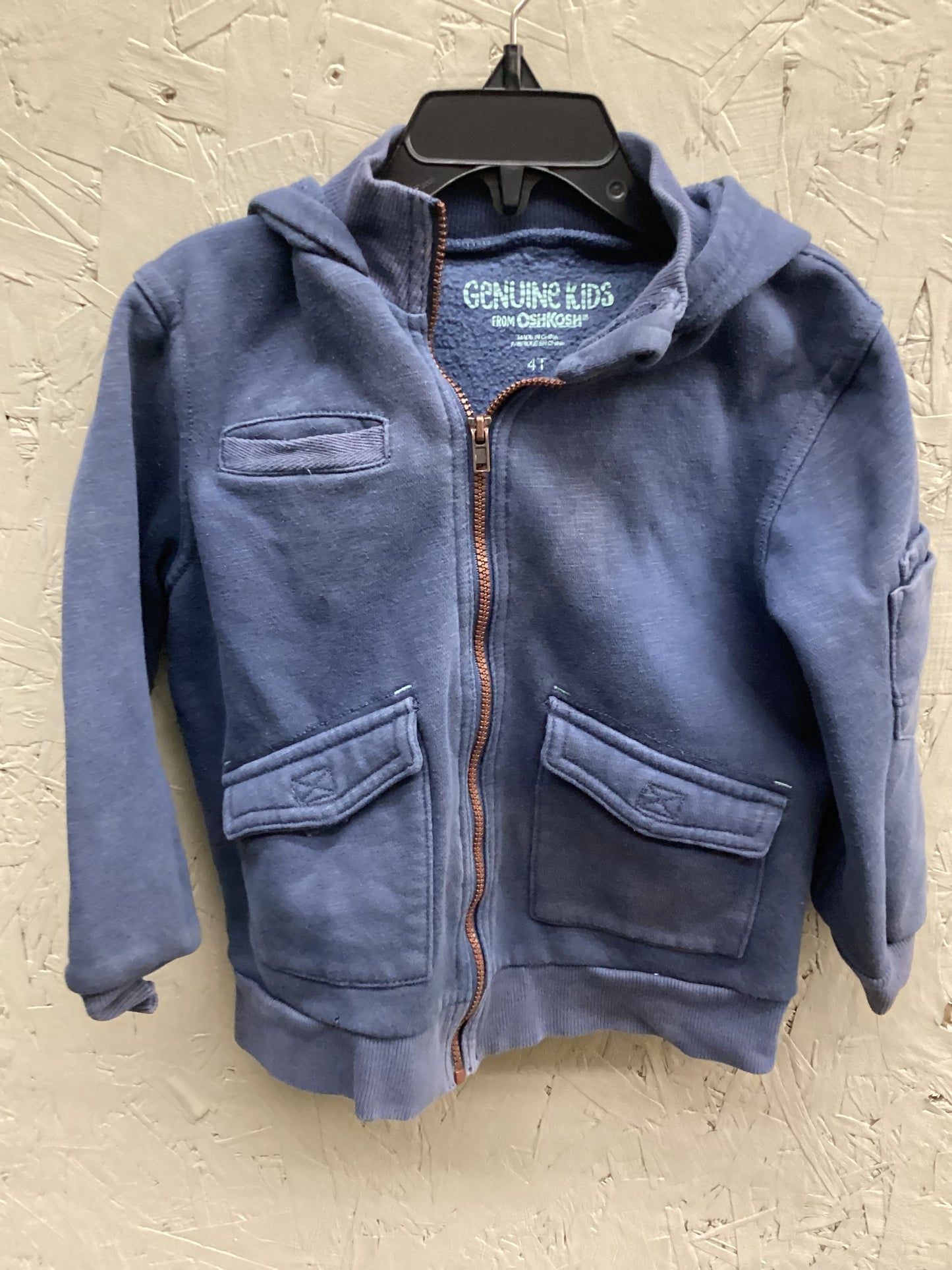 EUC OshKosh 4T Blue Zipped/Hooded Sweater