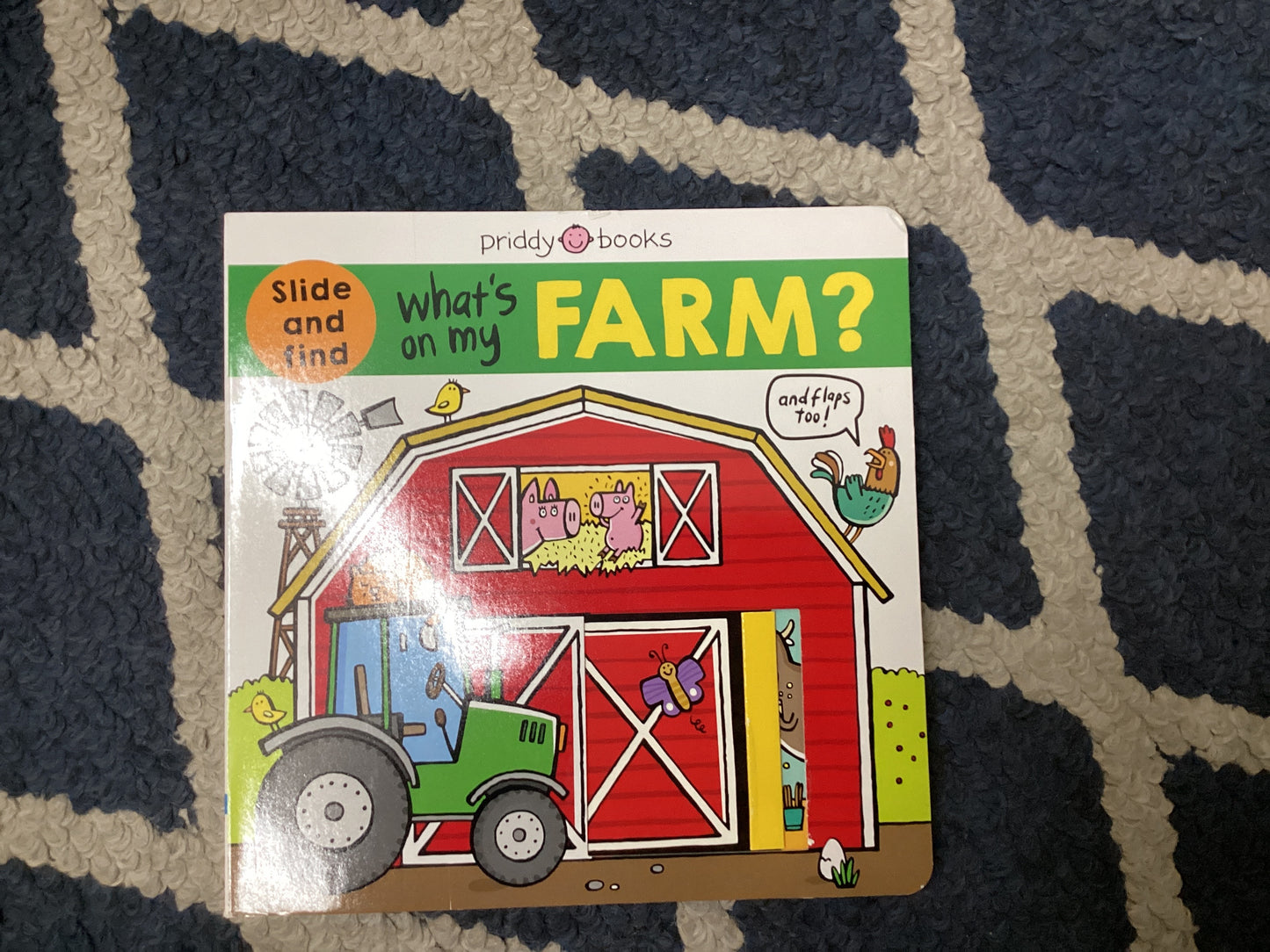 What’s On My Farm? slide and find, and flaps too!