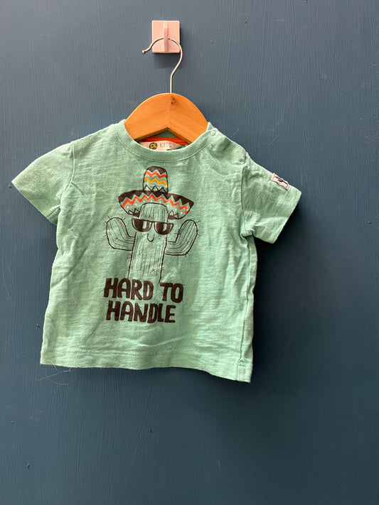 EUC PL Kids 6M Green “Hard to Handle” T-Shirt