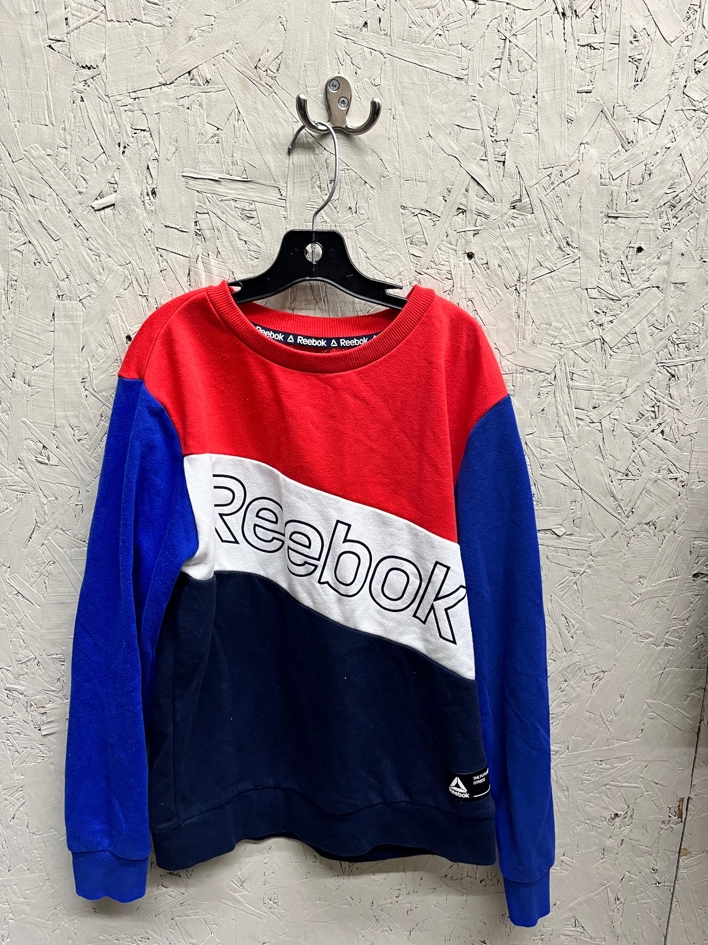 EUC Reebok M (10-12Y) Blue/Red/White Crewneck