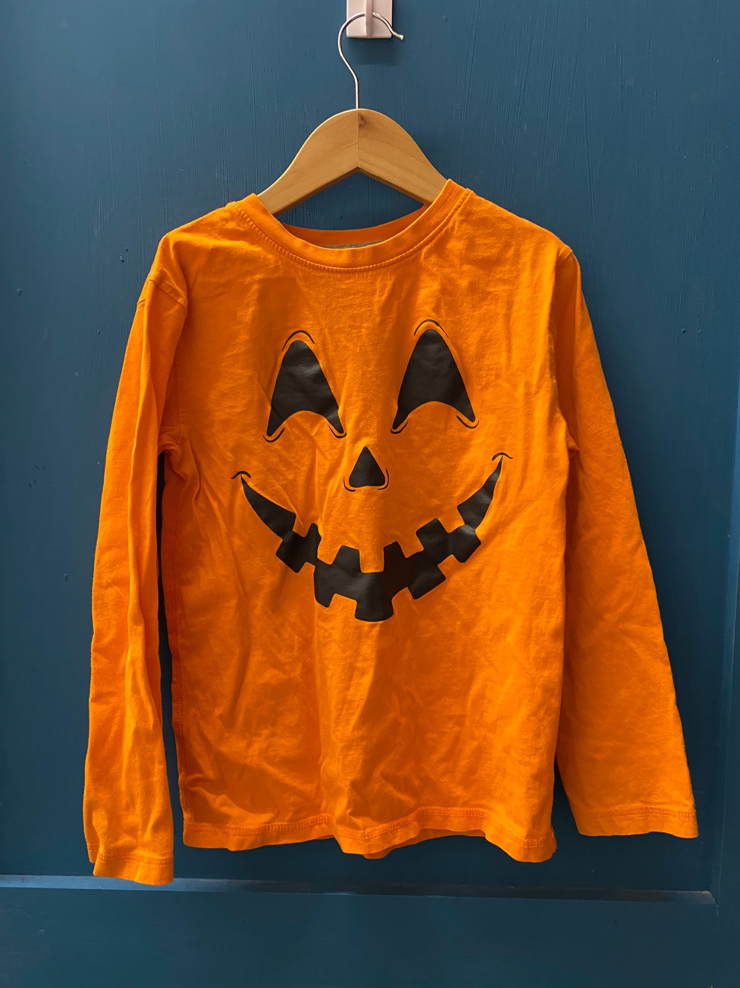 EUC George M (7) Orange Jack-o-lantern LS T-shirt